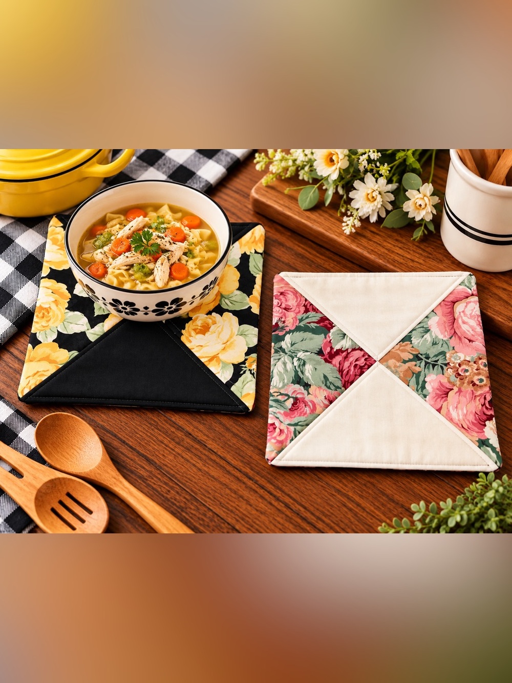 Handmade Quilted Hot Pad / Trivet